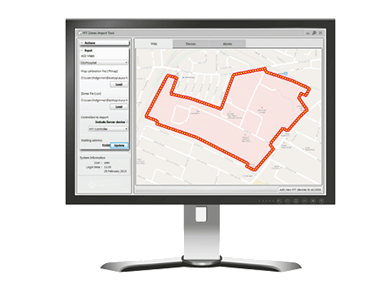 Access permission area covered interface is showcased on monitor